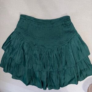 Entro Dark Green Tiered Mini Skirt shorts Med Rn 120978